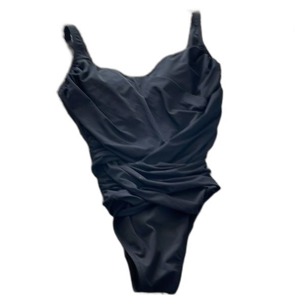 Gottex Black Contour Lattice Square Neck One Piece Swimsuit Size 10. - Picture 4 of 8